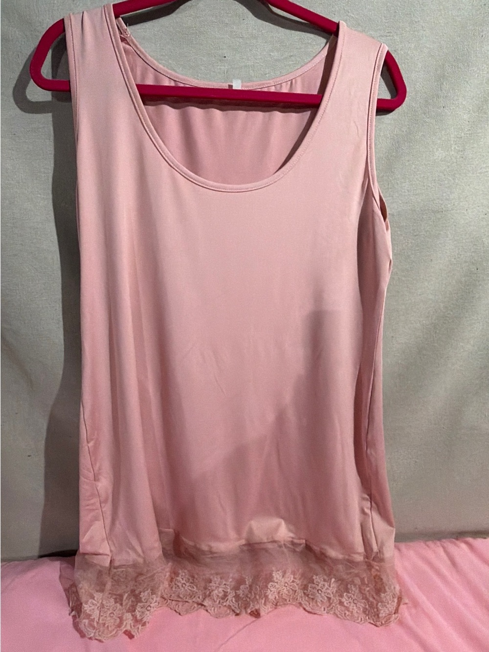 Women's Blush Lace-Trim Sleeveless Camisole
